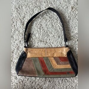 Vintage 90s The Sak Mix Leather Patchwork Shoulder Bag